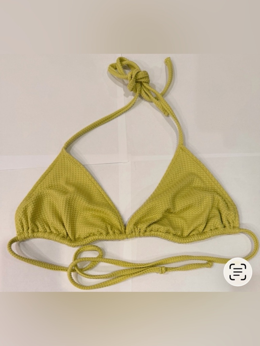 Revel Rey Textured Bikini Top Size Large – Yellow, Triangle, Matching Bottom XL
